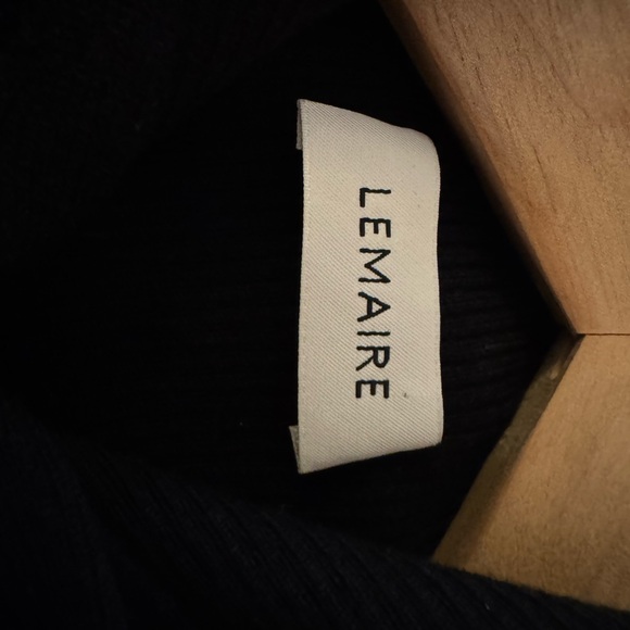 LEMAIRE Black Wool Cardigan Sweater - Size Small - High Neck Ballon Sleeve - Picture 3 of 6